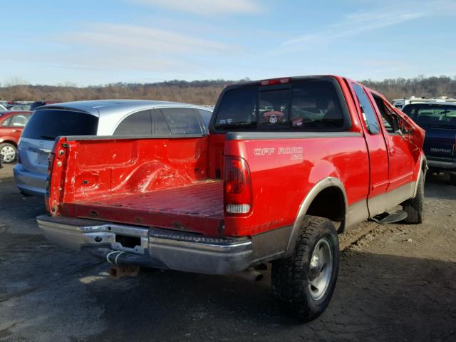 1FTRX18L11NA33861 - 2001 FORD F150 RED photo 4