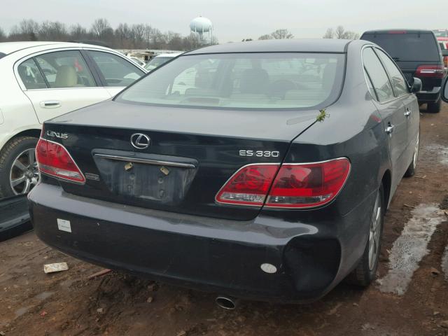 JTHBA30G455105119 - 2005 LEXUS ES 330 BLACK photo 4