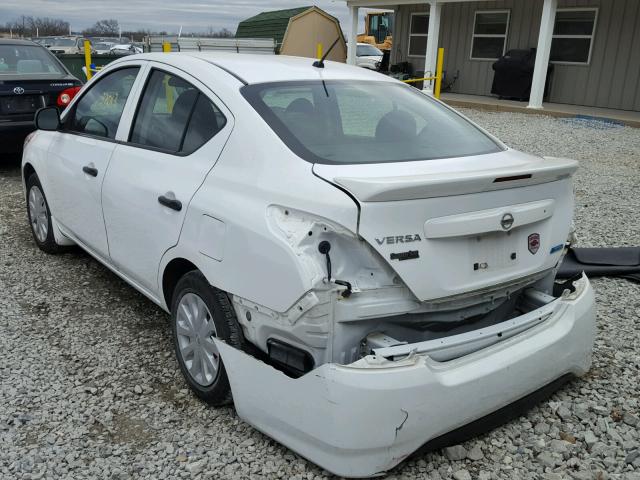 3N1CN7AP6FL821640 - 2015 NISSAN VERSA S WHITE photo 3