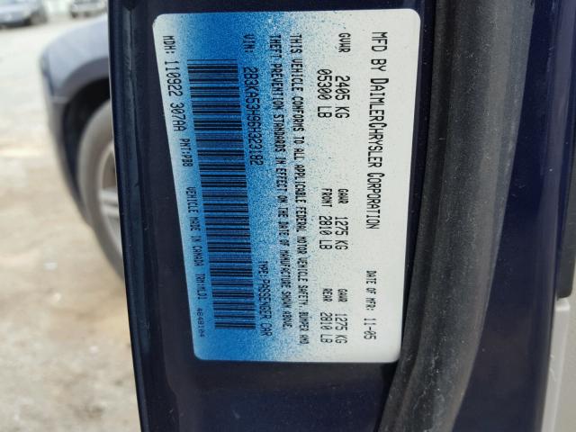 2B3KA53H96H323182 - 2006 DODGE CHARGER R/ BLUE photo 10