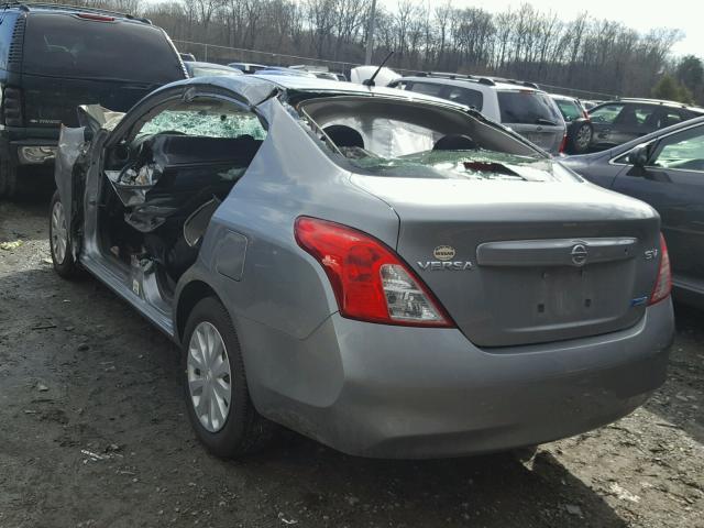 3N1CN7AP6CL814957 - 2012 NISSAN VERSA S SILVER photo 3