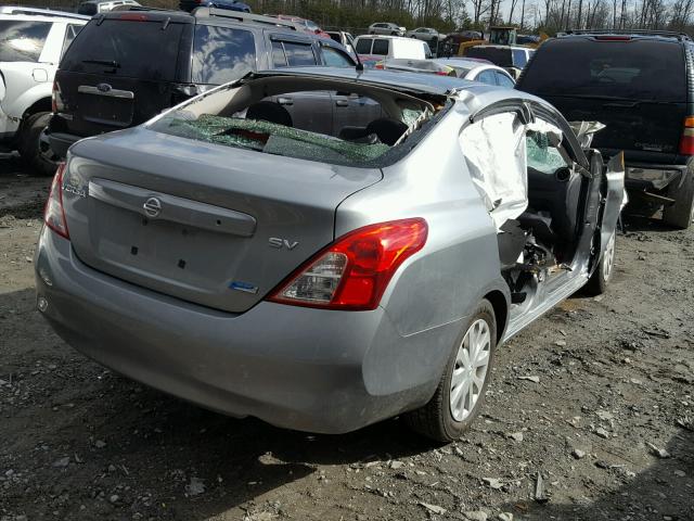 3N1CN7AP6CL814957 - 2012 NISSAN VERSA S SILVER photo 4