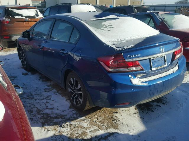 19XFB2F82DE029896 - 2013 HONDA CIVIC EX BLUE photo 3