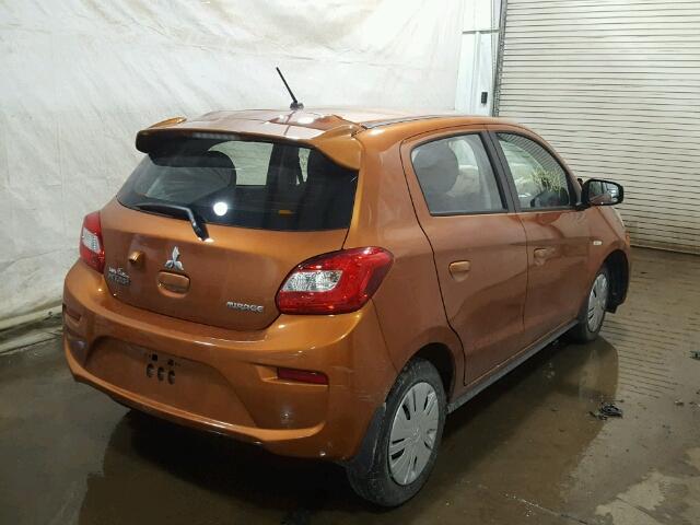 ML32A3HJ6JH001373 - 2018 MITSUBISHI MIRAGE ES ORANGE photo 4