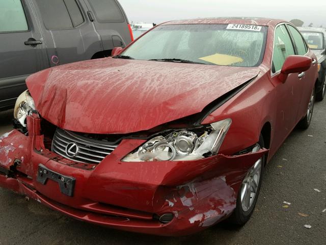 JTHBJ46G192285342 - 2009 LEXUS ES 350 RED photo 2