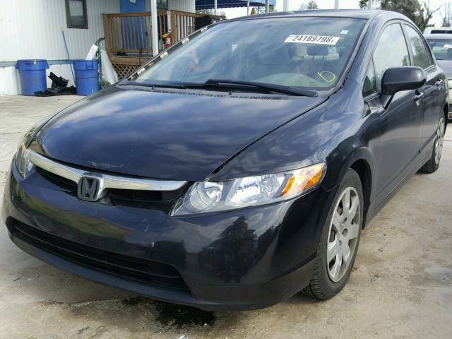 2HGFA16536H507898 - 2006 HONDA CIVIC LX BLACK photo 2