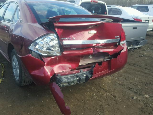 2G1WT57KX91157969 - 2009 CHEVROLET IMPALA 1LT RED photo 9