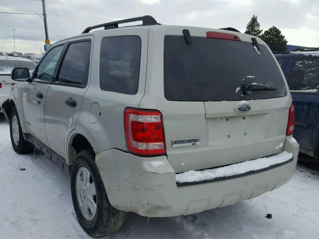 1FMCU03Z08KE20736 - 2008 FORD ESCAPE XLT TAN photo 3