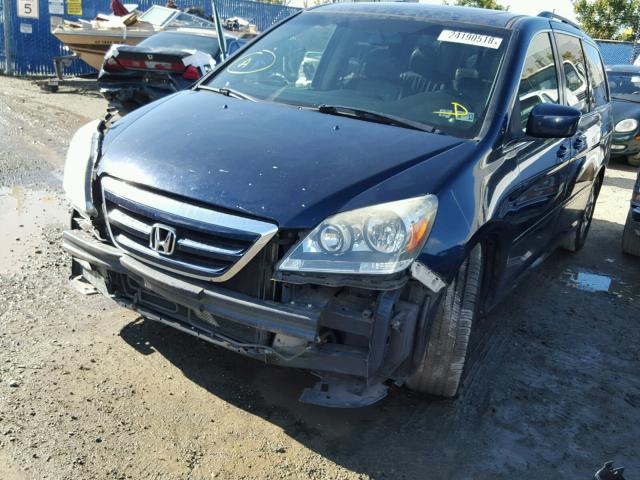 5FNRL38715B089930 - 2005 HONDA ODYSSEY EX BLUE photo 2