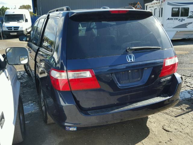 5FNRL38715B089930 - 2005 HONDA ODYSSEY EX BLUE photo 3