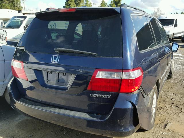 5FNRL38715B089930 - 2005 HONDA ODYSSEY EX BLUE photo 4