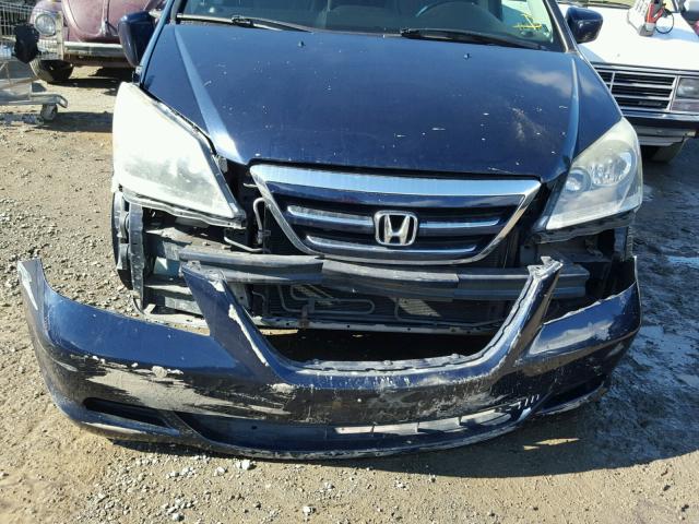 5FNRL38715B089930 - 2005 HONDA ODYSSEY EX BLUE photo 9