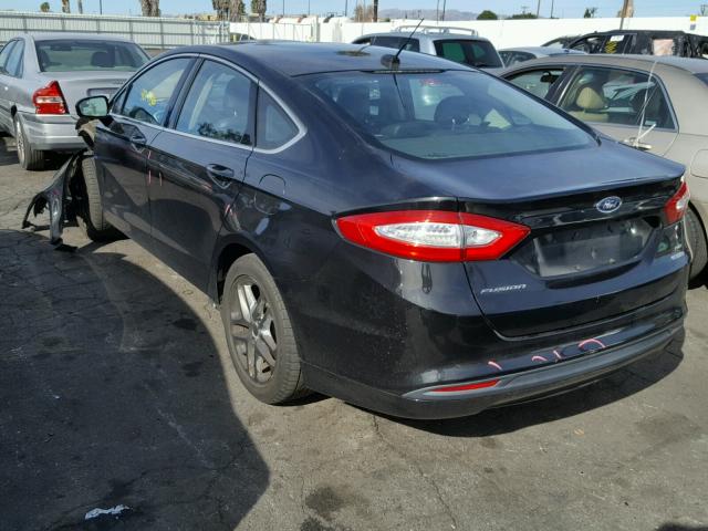 3FA6P0HR8DR268329 - 2013 FORD FUSION SE BLACK photo 3