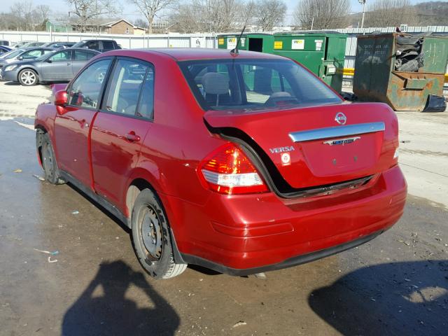 3N1BC11E49L480644 - 2009 NISSAN VERSA S RED photo 3