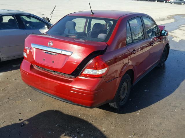 3N1BC11E49L480644 - 2009 NISSAN VERSA S RED photo 4