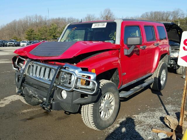 5GTDN136068327414 - 2006 HUMMER H3 RED photo 2