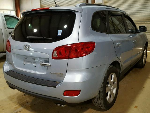 5NMSH13E68H198982 - 2008 HYUNDAI SANTA FE S BLUE photo 4