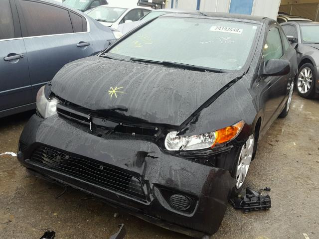 2HGFG12667H566510 - 2007 HONDA CIVIC LX BLACK photo 2