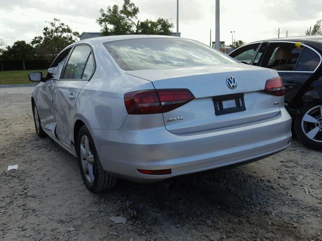 3VW267AJ9GM254513 - 2016 VOLKSWAGEN JETTA S SILVER photo 3