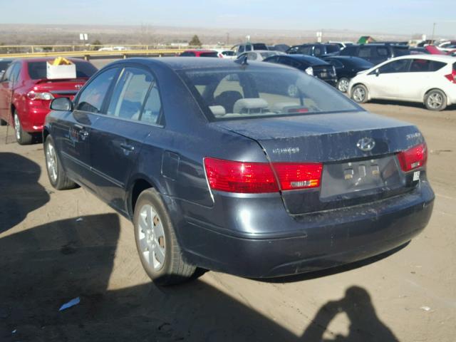 5NPET46C09H480241 - 2009 HYUNDAI SONATA GLS BLUE photo 3