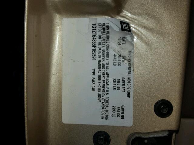 1G1ZT64855F169591 - 2005 CHEVROLET MALIBU MAX 棕色 照片 10