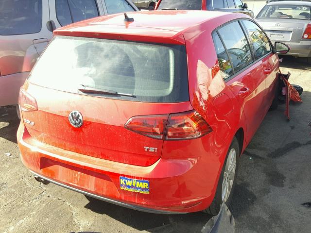 3VW217AU7FM042331 - 2015 VOLKSWAGEN GOLF RED photo 4