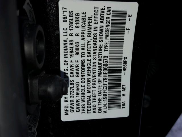 19XFC2F79HE060573 - 2017 HONDA CIVIC EX Qara foto 10