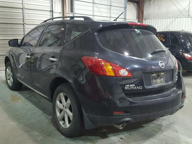 JN8AZ18W59W141640 - 2009 NISSAN MURANO S BLACK photo 3