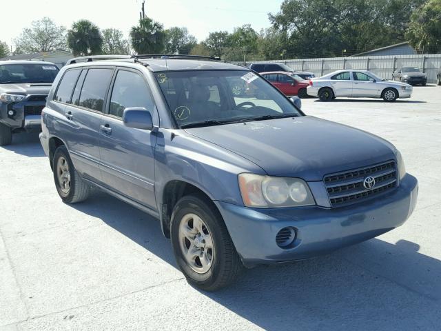 JTEGD21A920026083 - 2002 TOYOTA HIGHLANDER BLUE photo 1