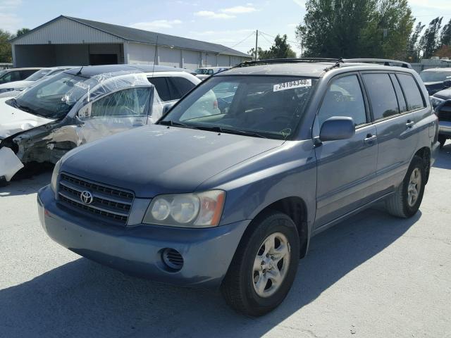 JTEGD21A920026083 - 2002 TOYOTA HIGHLANDER BLUE photo 2