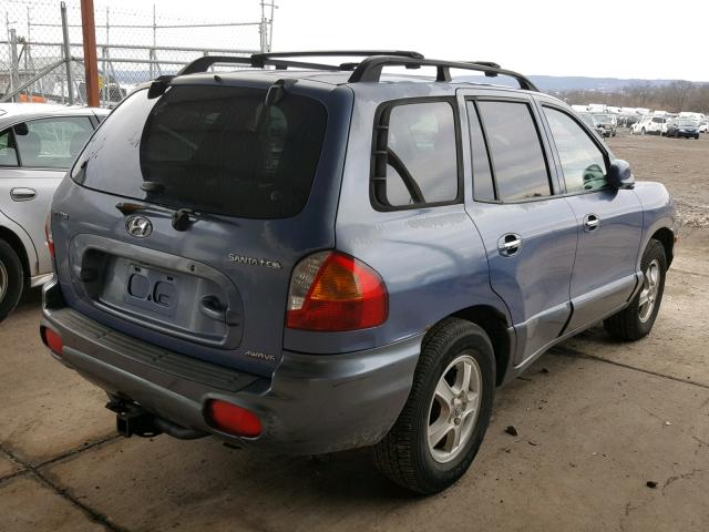 KM8SC83D11U019479 - 2001 HYUNDAI SANTA FE G BLUE photo 4