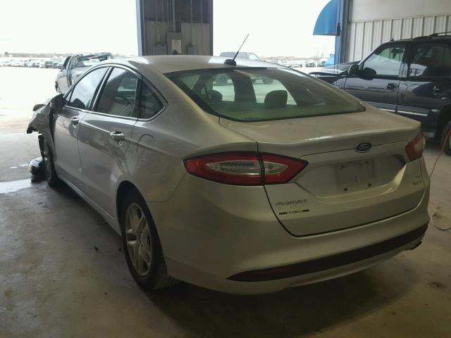 3FA6P0HD7ER377208 - 2014 FORD FUSION SE SILVER photo 3