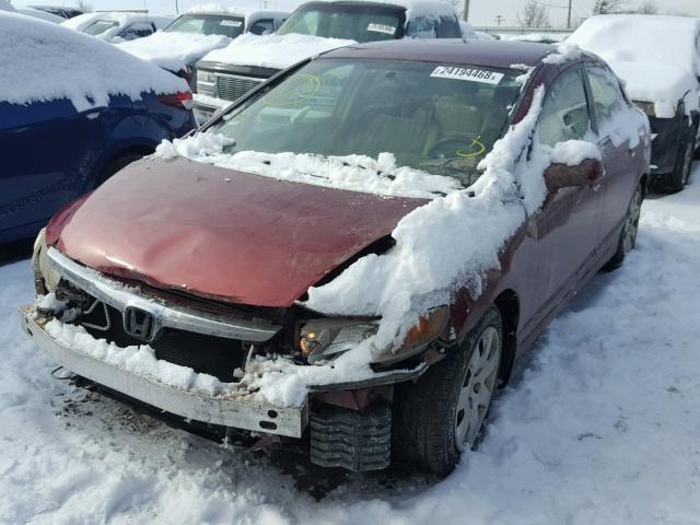 1HGFA16547L044870 - 2007 HONDA CIVIC LX MAROON photo 2