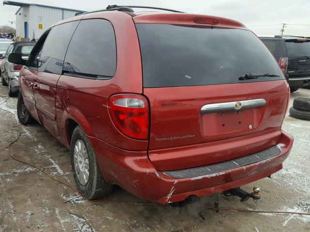 2A4GP44R87R341375 - 2007 CHRYSLER TOWN & COU RED photo 3