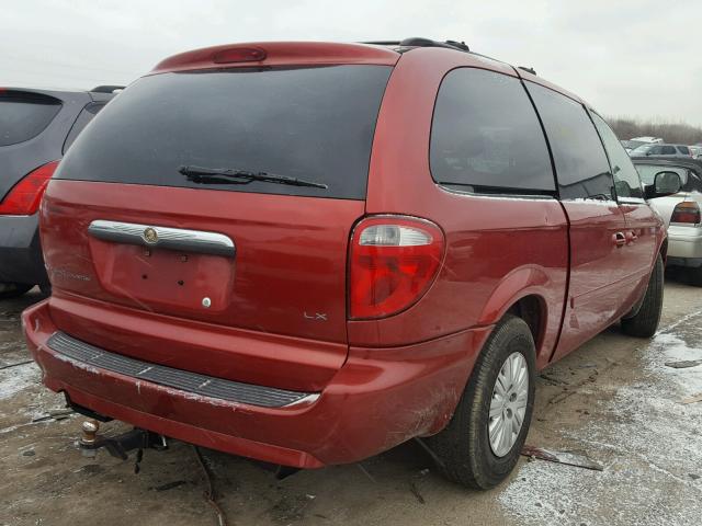 2A4GP44R87R341375 - 2007 CHRYSLER TOWN & COU RED photo 4