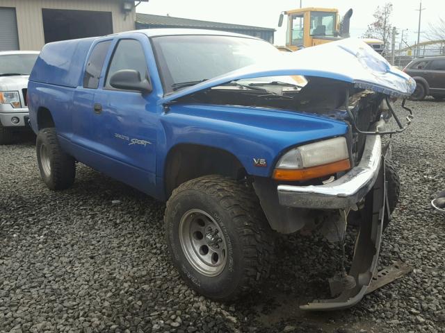 1B7GG22X2YS521866 - 2000 DODGE DAKOTA BLUE photo 1