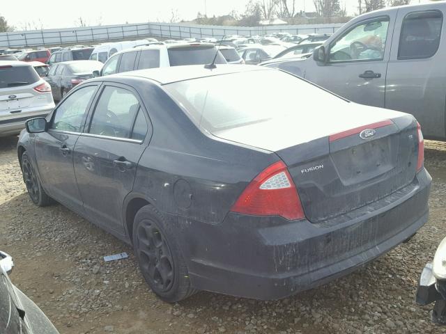 3FAHP0HA5BR125838 - 2011 FORD FUSION SE BLACK photo 3