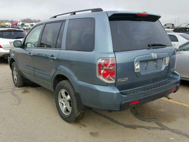 2HKYF18526H549878 - 2006 HONDA PILOT EX BLUE photo 3