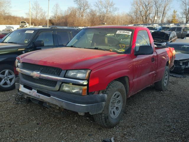 1GCEC14X75Z111822 - 2005 CHEVROLET SILVERADO RED photo 2