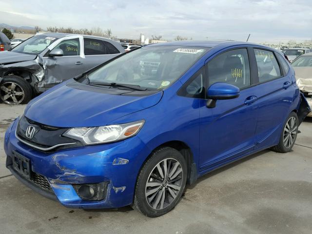 3HGGK5G85FM744699 - 2015 HONDA FIT EX BLUE photo 2