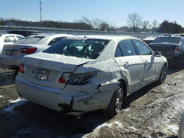 WDDHF8HB2AA091442 - 2010 MERCEDES-BENZ E 350 4MAT WHITE photo 4