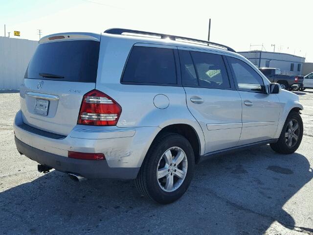 4JGBF71E07A208339 - 2007 MERCEDES-BENZ GL 450 4MA SILVER photo 4