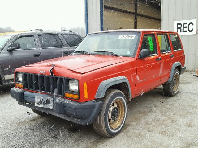 1J4FJ28S2VL511704 - 1997 JEEP CHEROKEE S RED photo 2