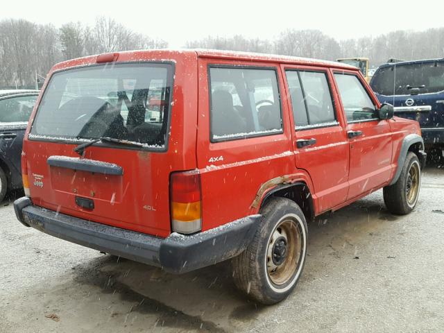 1J4FJ28S2VL511704 - 1997 JEEP CHEROKEE S RED photo 4