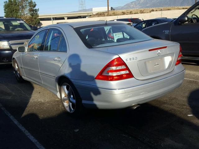 WDBRF52H16A895599 - 2006 MERCEDES-BENZ C GENERATI SILVER photo 3