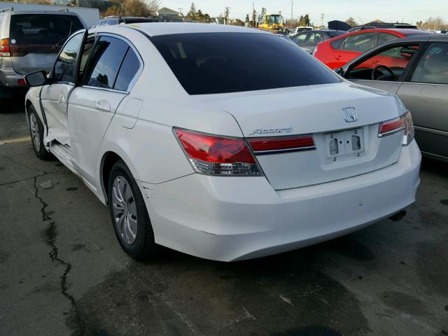 1HGCP2F35CA139157 - 2012 HONDA ACCORD LX WHITE photo 3