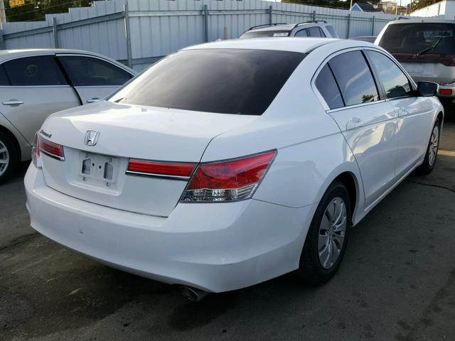 1HGCP2F35CA139157 - 2012 HONDA ACCORD LX WHITE photo 4