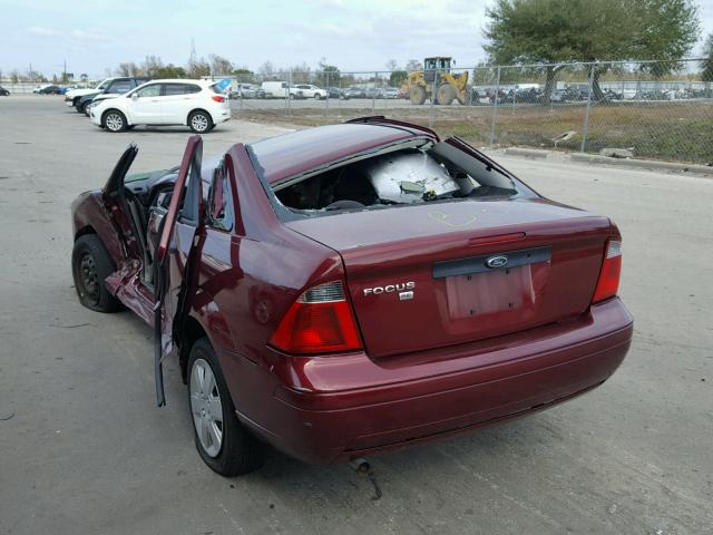 1FAFP34NX7W194692 - 2007 FORD FOCUS ZX4 BURGUNDY photo 3