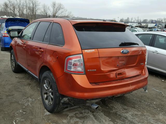 2FMDK38C18BA86324 - 2008 FORD EDGE SEL ORANGE photo 3