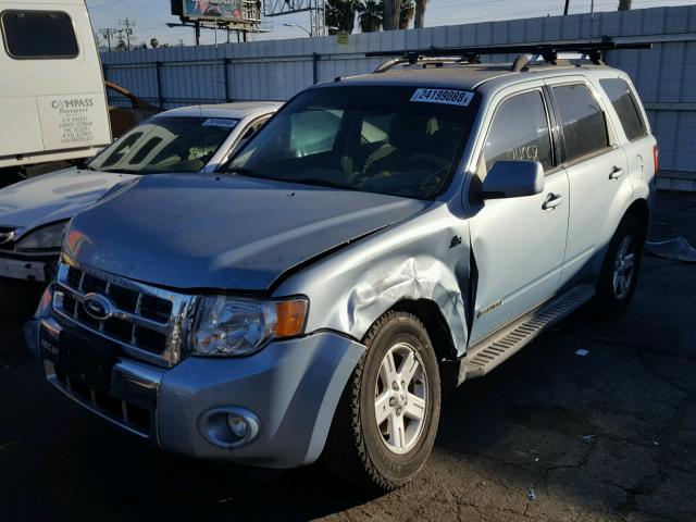 1FMCU49H58KC99742 - 2008 FORD ESCAPE HEV BLUE photo 2